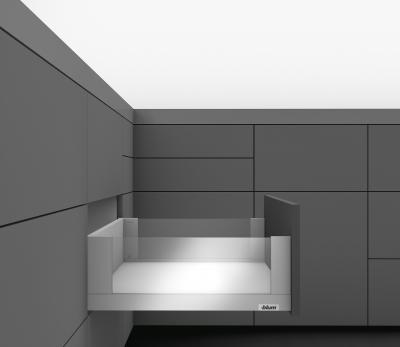LEGRABOX free, cтандартна шухляда, L=500мм, BLUMOTION, висота C, БІЛИЙ ШОВК, 70кг