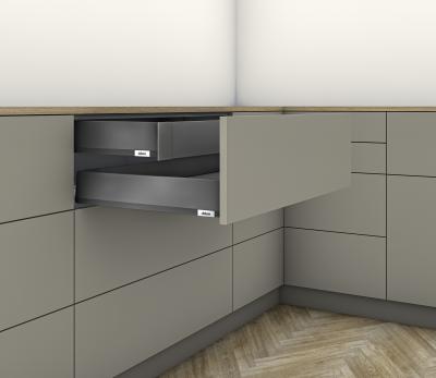 MERIVOBOX, NL=270 мм / 40 кг, висота M, внутрішня, BLUMOTION, оріон сірий