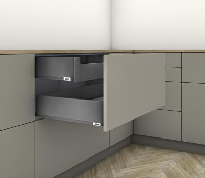 MERIVOBOX, NL=550 мм / 70 кг, висота K, внутрішня, BLUMOTION, оріон сірий