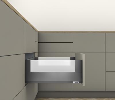 MERIVOBOX, NL=600 мм / 70 кг, висота E, з BOXCOVER, BLUMOTION, оріон сірий
