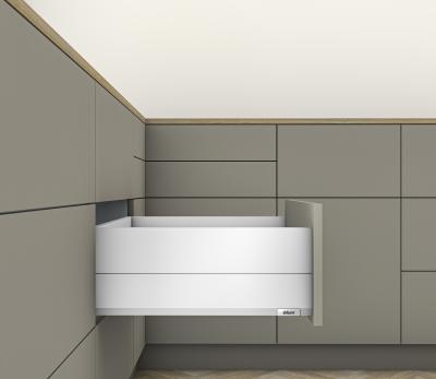 MERIVOBOX, NL=600 мм / 70 кг, висота E, з BOXCAP, BLUMOTION, білий шовк