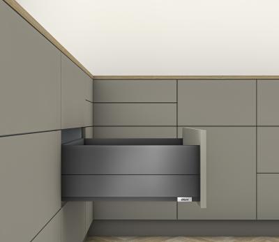 MERIVOBOX, NL=500 мм / 70 кг, висота E, з BOXCAP, BLUMOTION, оріон сірий