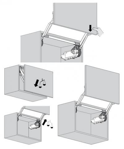 AVENTOS HL, силовий механізм 2132 білий шовк