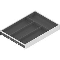 AMBIA-LINE вставка для столових приборів для LEGRABOX, пластмаса/сталь, 4 лотки СІРИЙ в білій рамці